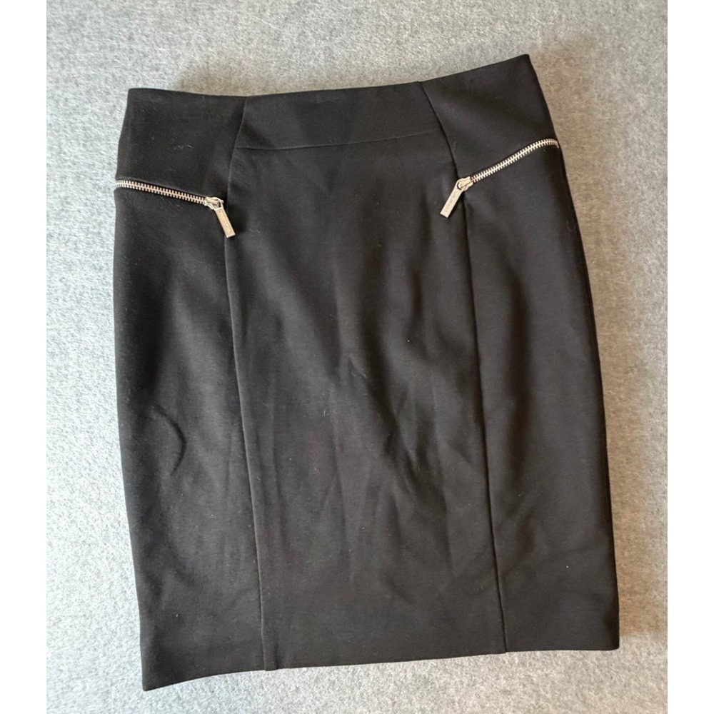 Office Siren Academia Corpcore Michael Kors Pencil Skirt 8 Black Zipper Detail